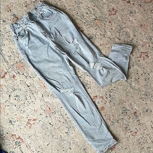 Light Blue Ruffled Waist Jeans